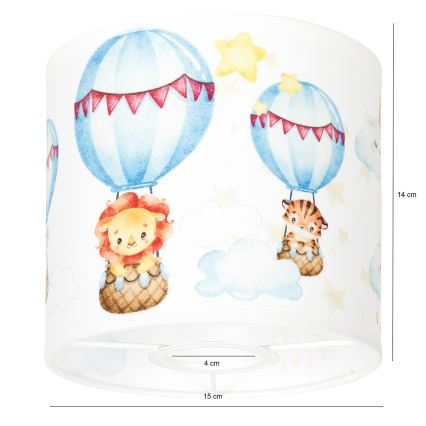 BRILAGI - Universalus lempos gaubtas BOBO E27, skersmuo 15 cm, balta/gyvūnėliai
