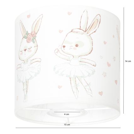 BRILAGI - universalus šviestuvo gaubtas BOBO E27 skersmuo 15 cm balta/kiškiukai