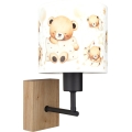 BRILAGI - Vaikiška sieninė lempa BOBO WOOD 1xE27/25W/230V ąžuolas/juoda/balta/meškiukai