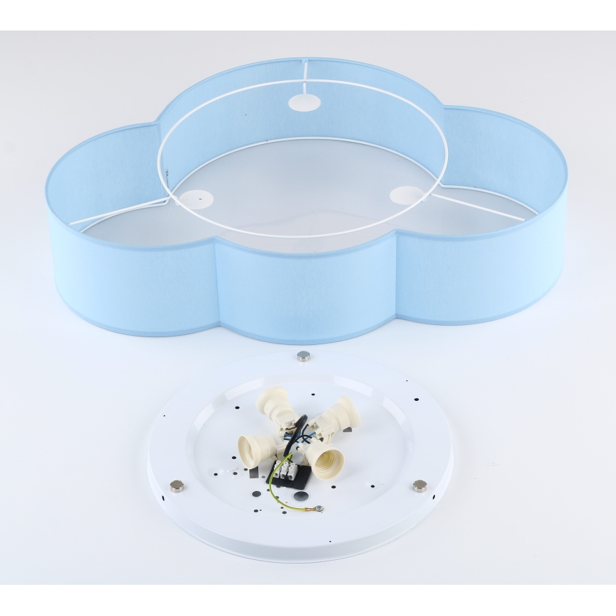 Brilagi - Vaikiškas lubinis šviestuvas NIMBUS 4xE27/15W/230V 46x63 cm mėlynas