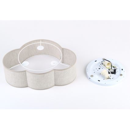 Brilagi - Vaikiškas lubinis šviestuvas NIMBUS LINEN 2xE27/15W/230V smėlio spalvos