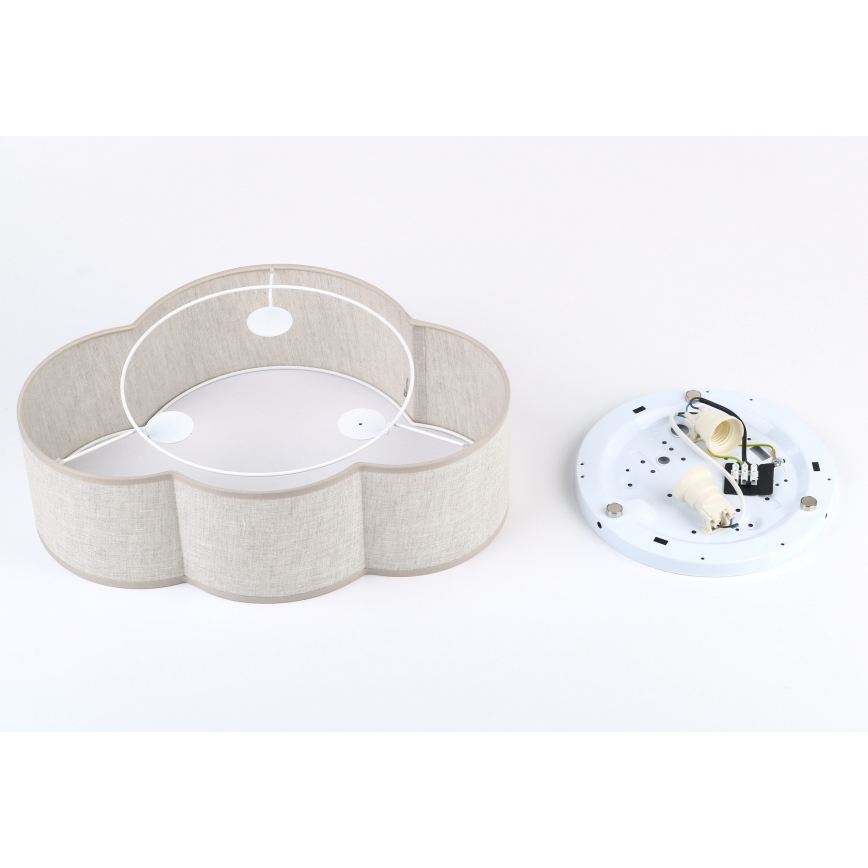 Brilagi - Vaikiškas lubinis šviestuvas NIMBUS MINI LINEN 2xE27/15W/230V 31x43 cm, smėlio spalvos