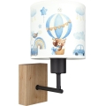 BRILAGI - Vaikiškas sieninis šviestuvas BOBO WOOD 1xE27/25W/230V ąžuolas/juoda/balta/mėlyna/meškiukai