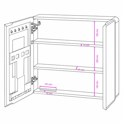 BRILAGI - Veidrodinė vonios spintelė su LED apšvietimu NOTO DOUBLE 78x65 cm