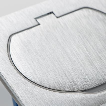BRILAGI - Virtuvinė įmontuojama kištukinė rozetė INBOX IP55 matinio chromo kvadratinė
