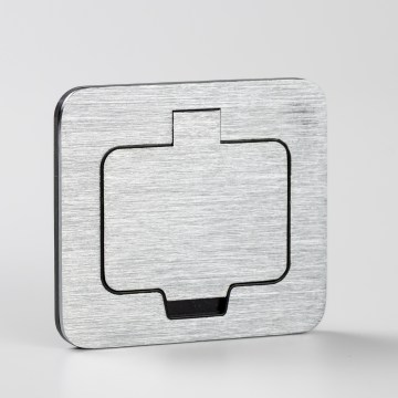 BRILAGI - virtuvinė įmontuojama rozetė INBOX IP55, matinio chromo apdaila, stačiakampė
