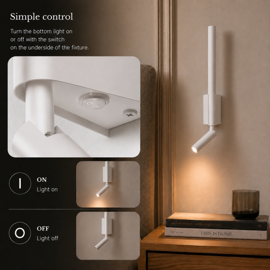 BRILAGI - VIXON LED sieninis taškinis šviestuvas LED/3W/230V + LED/5W, balta, CRI 90