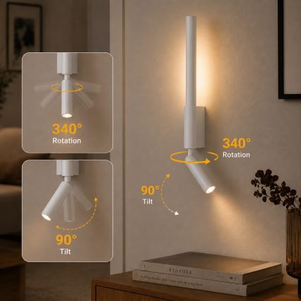 BRILAGI - VIXON LED sieninis taškinis šviestuvas LED/3W/230V + LED/5W, balta, CRI 90