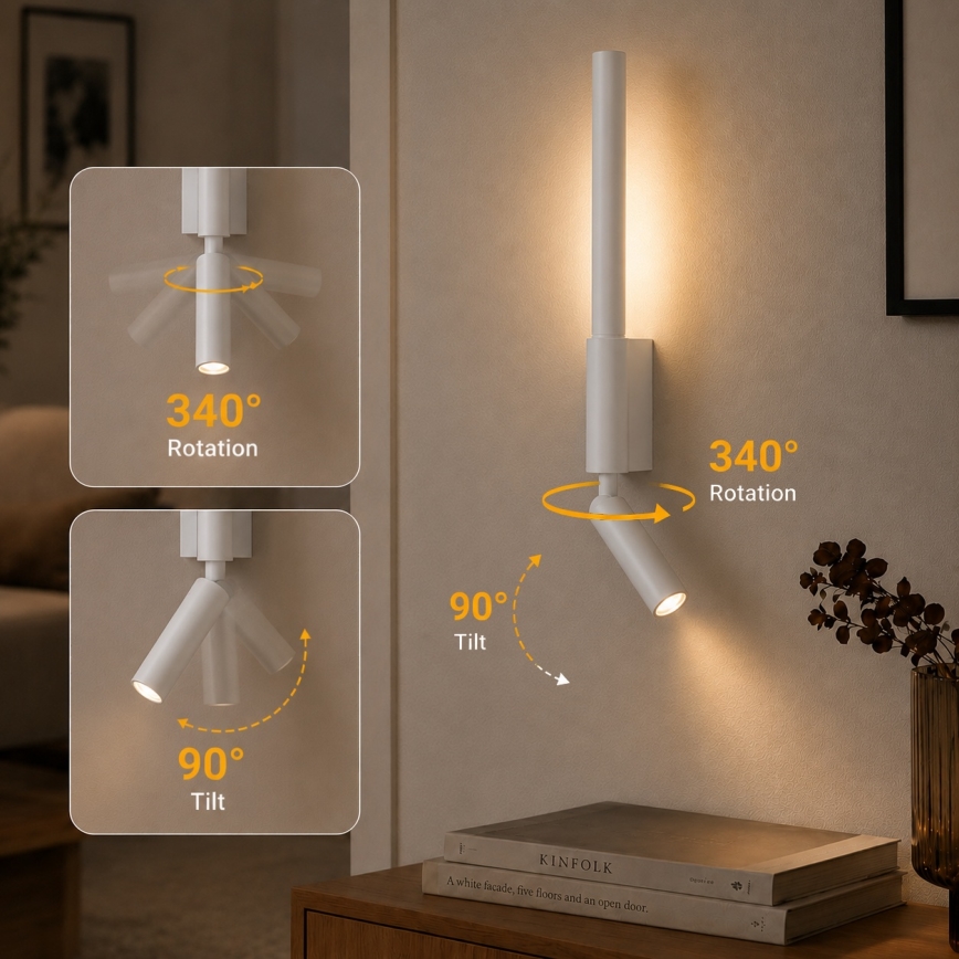 BRILAGI - VIXON LED sieninis taškinis šviestuvas LED/3W/230V + LED/5W, balta, CRI 90