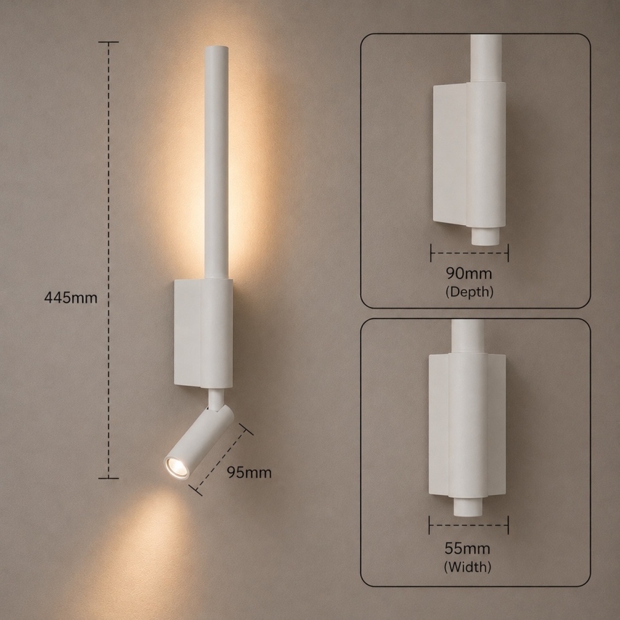 BRILAGI - VIXON LED sieninis taškinis šviestuvas LED/3W/230V + LED/5W, balta, CRI 90