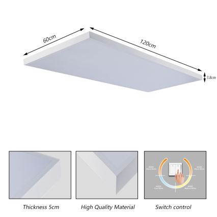 Brilagi - LED vonios kambario lubinis šviestuvas FRAME LED/96W/230V 120x60 cm 3000/4000/6000K IP44 balta