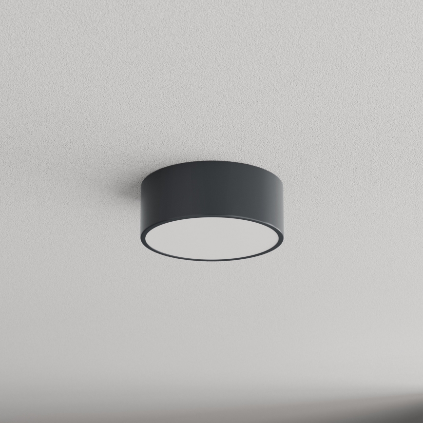 Brilagi - Vonios kambario lubinis šviestuvas su judesio ir sutemų jutikliu CLARE 1xE27/24W/230V Ø 20 cm antracitas IP54
