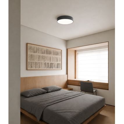 Brilagi - vonios lubų šviestuvas su judesio ir sutemos jutikliu CLARE 3xE27/24W/230V, skersmuo 40 cm, antracito spalvos, IP54