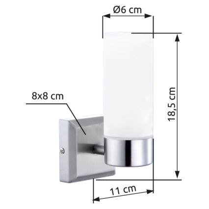 Brilagi - Vonios sieninis šviestuvas RAY 1xE14/40W/230V IP44