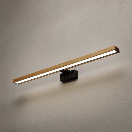 Brilagi - LED vonios veidrodžio apšvietimas 3 viename WOODY MIRROR LED/15W/230V 80 cm IP44 juoda/ąžuolas