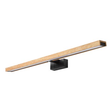 Brilagi - LED vonios veidrodžio apšvietimas 3 viename WOODY MIRROR LED/15W/230V 80 cm IP44 juoda/ąžuolas