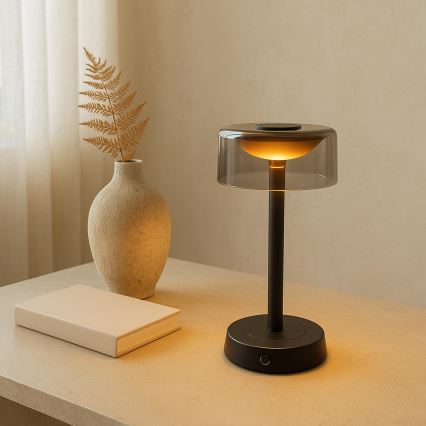 Brilliant - LED reguliuojama įkraunama jutiklinė lauko stalo lempa RAZOR LED/2,5W/5V 2700K 2600 mAh IP44 juoda