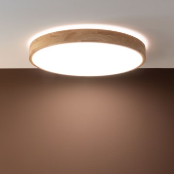 Brilliant - dimeriuojamas LED lubinis šviestuvas SLIMLINE LED/60W/230V 3000-6500K skersm. 45 cm kaučiukmedžio apdaila + su nuotoliniu valdymu