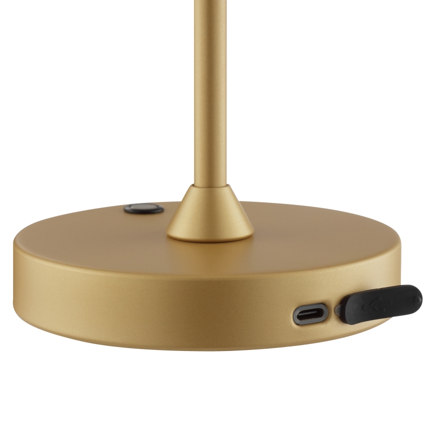 Brilliant - LED dimeriuojama įkraunama jutiklinė lauko stalinė lempa ELORA LED/2,5W/5V 2700K 2600 mAh IP44 auksinė