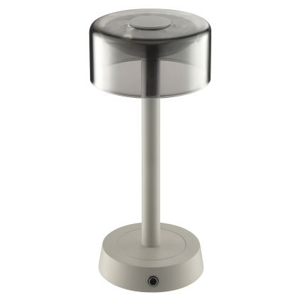 Brilliant - LED Reguliuojamo ryškumo įkraunama jutiklinė lauko stalinė lempa RAZOR LED/2,5W/5V 2700K 2600 mAh IP44 pilka