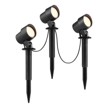 Brilliant - KAMARA LED lauko šviestuvų komplektas, 3 vnt., 8,5W/230V, IP44, juodas