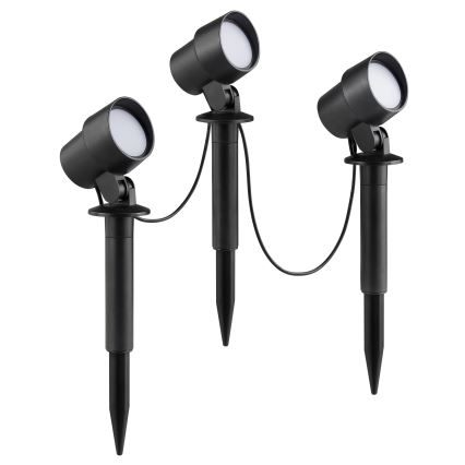 Brilliant - KAMARA LED lauko šviestuvų komplektas, 3 vnt., 8,5W/230V, IP44, juodas