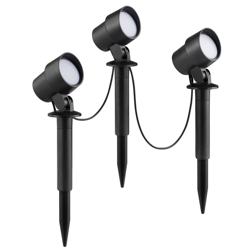 Brilliant - KAMARA LED lauko šviestuvų komplektas, 3 vnt., 8,5W/230V, IP44, juodas