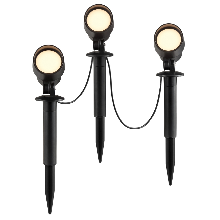 Brilliant - KAMARA LED lauko šviestuvų komplektas, 3 vnt., 8,5W/230V, IP44, juodas