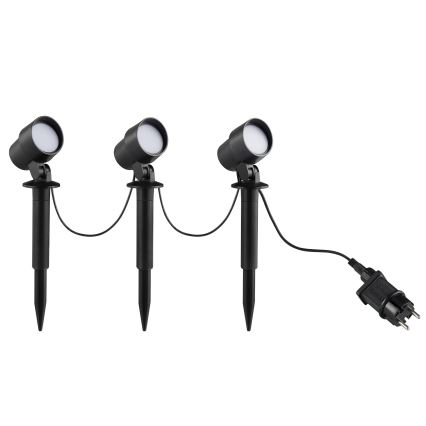 Brilliant - KAMARA LED lauko šviestuvų komplektas, 3 vnt., 8,5W/230V, IP44, juodas