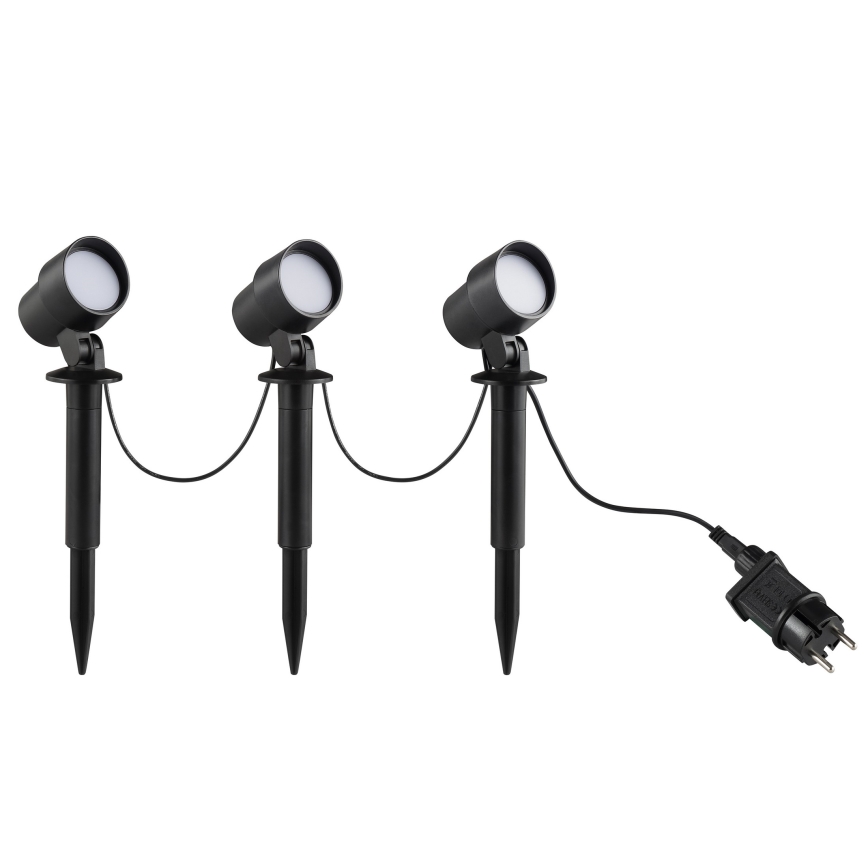 Brilliant - KAMARA LED lauko šviestuvų komplektas, 3 vnt., 8,5W/230V, IP44, juodas