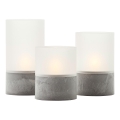 Brilliant - Komplektas 3x LED žvakės BOUGIE LED/2xAA IP44 pilka/balta