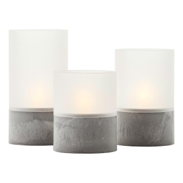 Brilliant - Komplektas 3x LED žvakės BOUGIE LED/2xAA IP44 pilka/balta