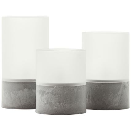 Brilliant - Komplektas 3x LED žvakės BOUGIE LED/2xAA IP44 pilka/balta