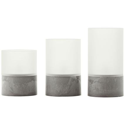 Brilliant - Komplektas 3x LED žvakės BOUGIE LED/2xAA IP44 pilka/balta