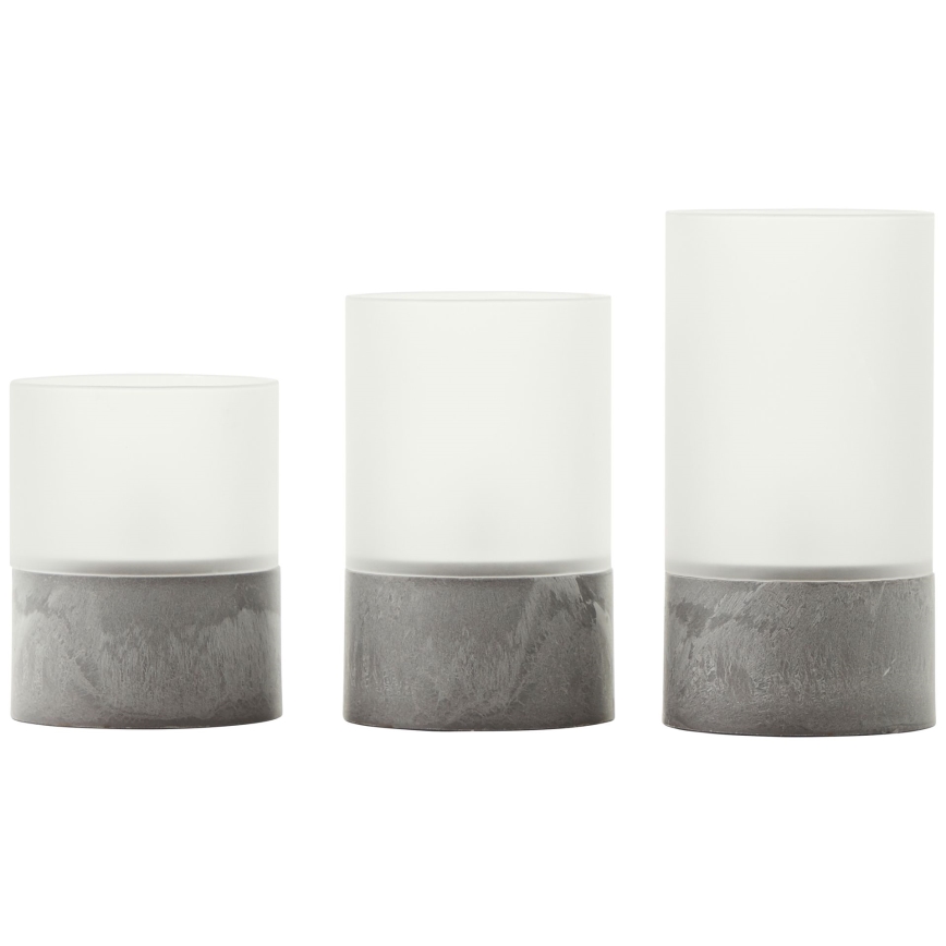 Brilliant - Komplektas 3x LED žvakės BOUGIE LED/2xAA IP44 pilka/balta