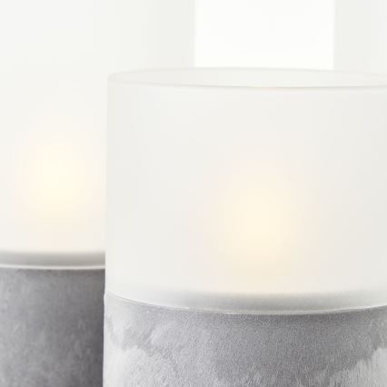 Brilliant - Komplektas 3x LED žvakės BOUGIE LED/2xAA IP44 pilka/balta