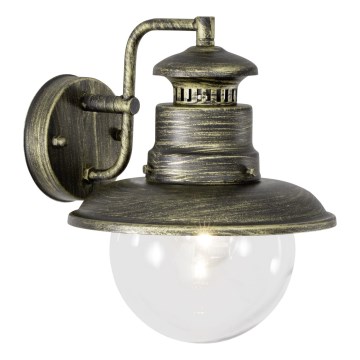 Brilliant - Lauko sieninis šviestuvas ARTU 1xE27/60W/230V IP44 patina/auksas