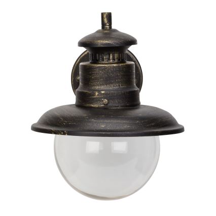 Brilliant - Lauko sieninis šviestuvas ARTU 1xE27/60W/230V IP44 patina/auksas