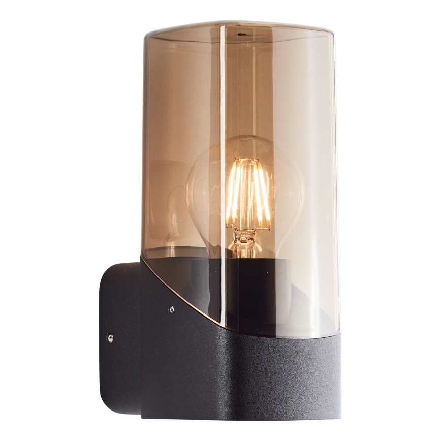 Brilliant - Lauko sieninis šviestuvas MINOU 1xE27/10W/230V IP44 juoda/dūminis