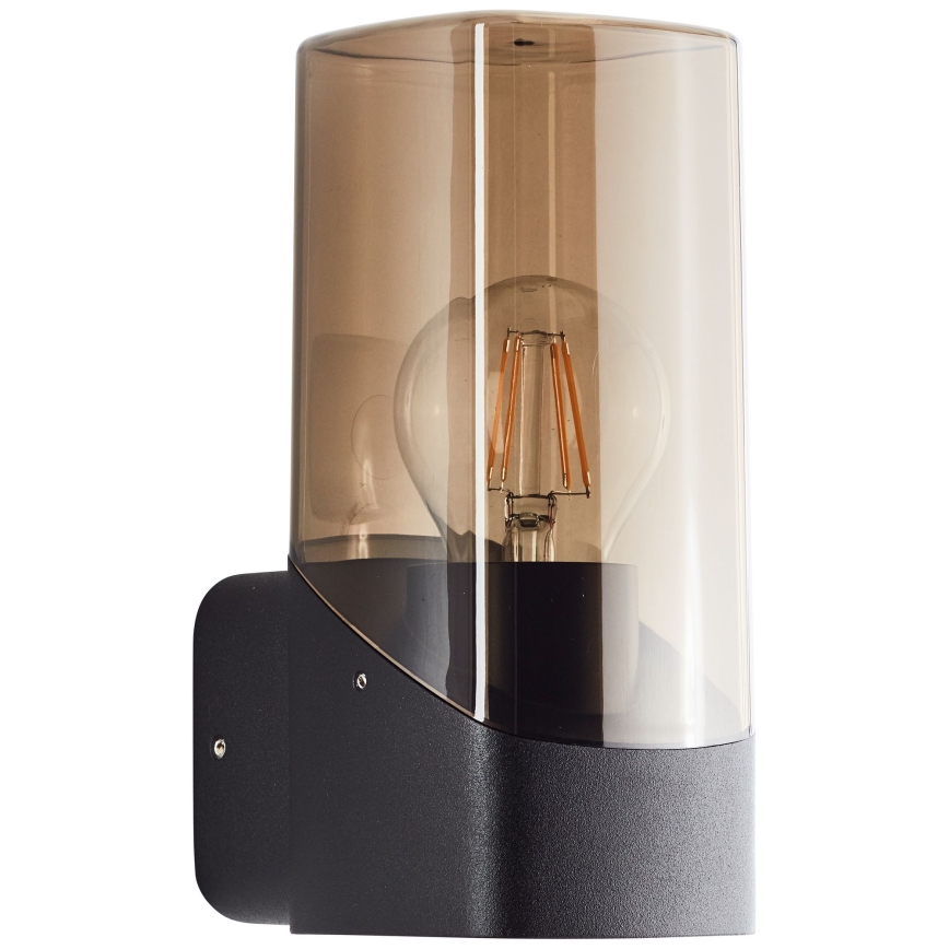 Brilliant - Lauko sieninis šviestuvas MINOU 1xE27/10W/230V IP44 juoda/dūminis