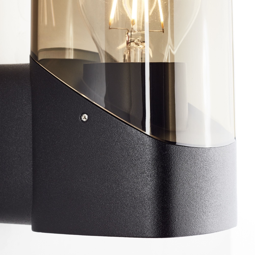 Brilliant - Lauko sieninis šviestuvas MINOU 1xE27/10W/230V IP44 juoda/dūminis