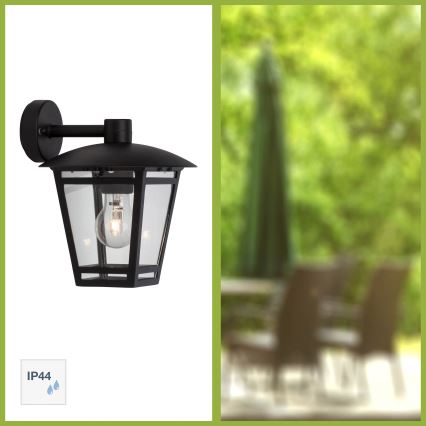 Brilliant - Lauko sieninis šviestuvas RILEY 1xE27/40W/230V IP44 juodas