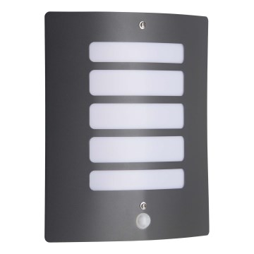 Brilliant - Lauko sieninis šviestuvas su judesio ir sutemų jutikliu TODD 1xE27/60W/230V IP44 antracitas