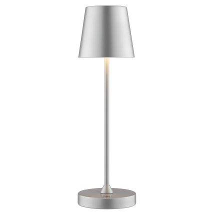 Brilliant - LED reguliuojama įkraunama jutiklinė lauko stalinė lempa ELORA LED/2,5W/5V 2700K 2600 mAh IP44 sidabrinė