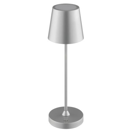 Brilliant - LED reguliuojama įkraunama jutiklinė lauko stalinė lempa ELORA LED/2,5W/5V 2700K 2600 mAh IP44 sidabrinė