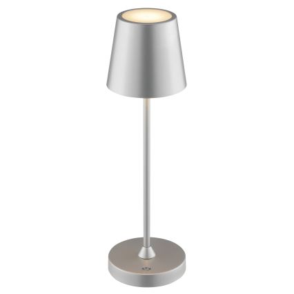Brilliant - LED reguliuojama įkraunama jutiklinė lauko stalinė lempa ELORA LED/2,5W/5V 2700K 2600 mAh IP44 sidabrinė