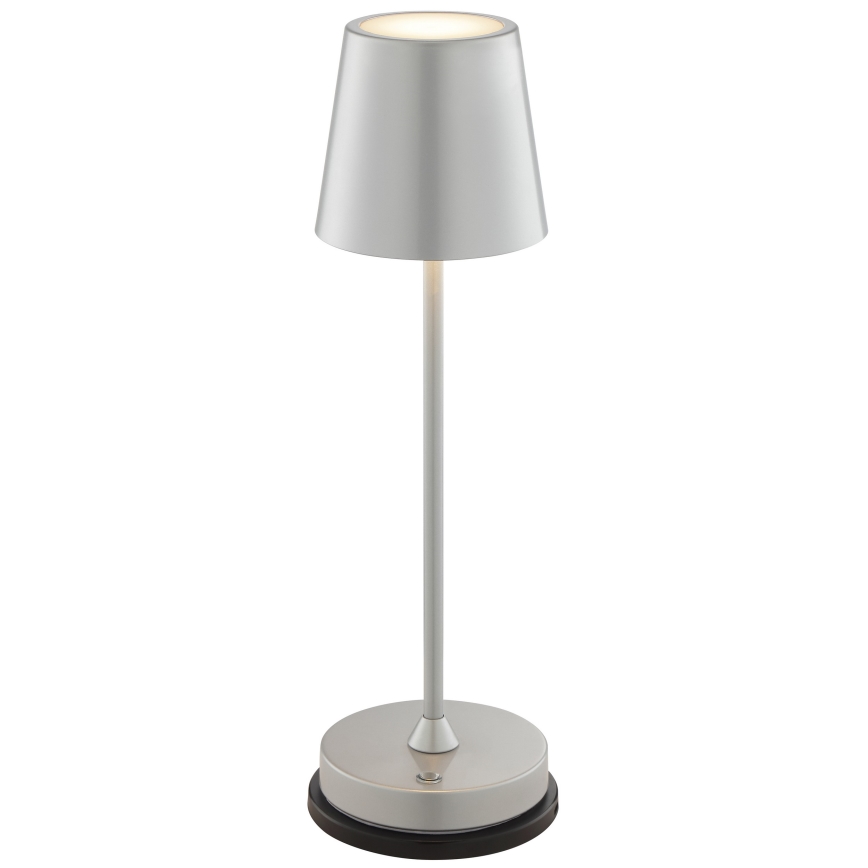 Brilliant - LED reguliuojama įkraunama jutiklinė lauko stalinė lempa ELORA LED/2,5W/5V 2700K 2600 mAh IP44 sidabrinė