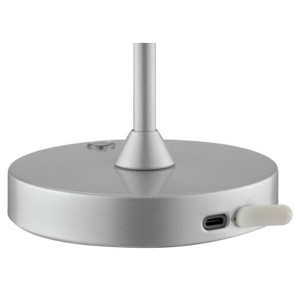 Brilliant - LED reguliuojama įkraunama jutiklinė lauko stalinė lempa ELORA LED/2,5W/5V 2700K 2600 mAh IP44 sidabrinė