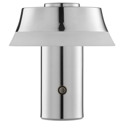 Brilliant - LED reguliuojamo ryškumo įkraunama jutiklinė stalinė lempa KINICH LED/2,5W/5V 2700K 2600 mAh blizgus chromas