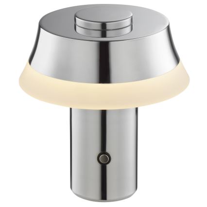 Brilliant - LED reguliuojamo ryškumo įkraunama jutiklinė stalinė lempa KINICH LED/2,5W/5V 2700K 2600 mAh blizgus chromas